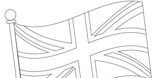 Printable coloring book of the flag of Great Britain