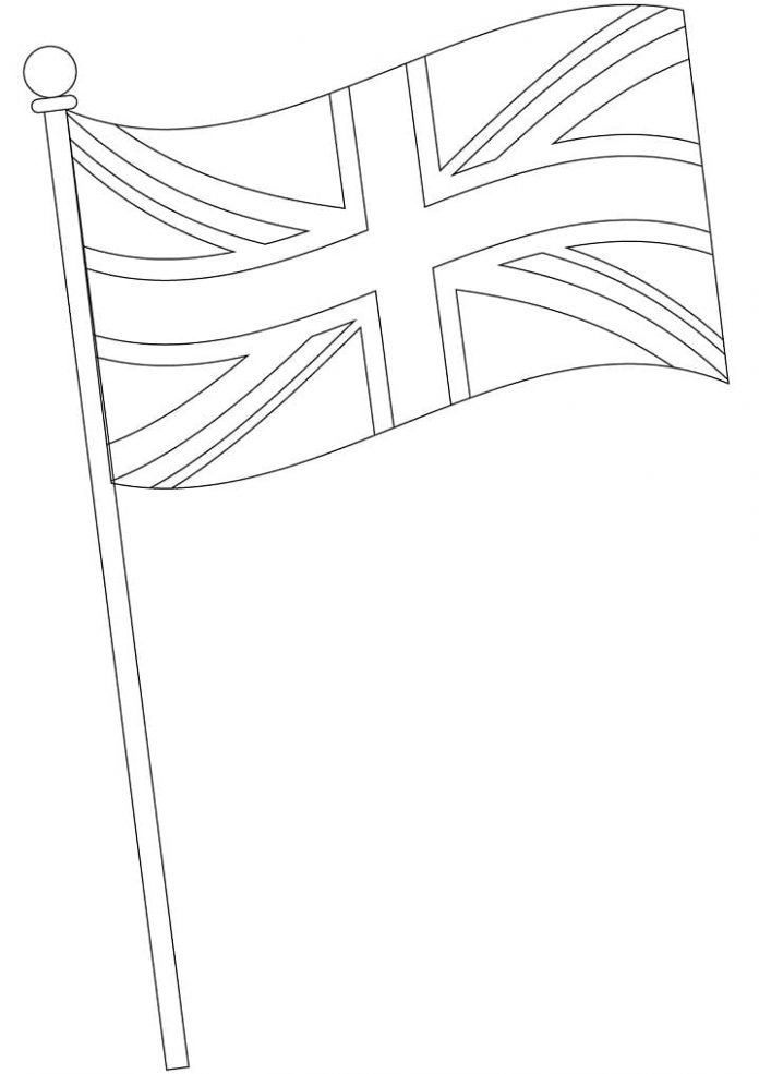 foglio da colorare stampabile della bandiera del Regno Unito