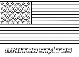 page à colorier drapeau américain