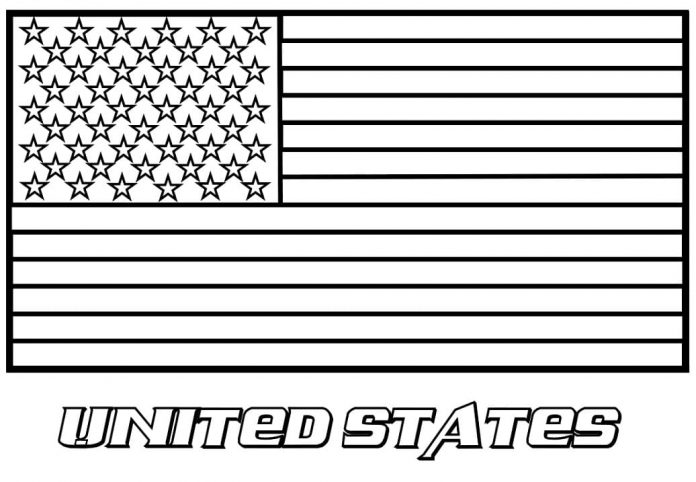 Färgblad Amerikanska flaggan