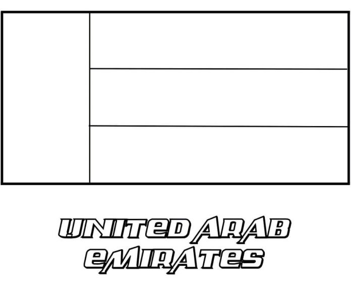 hoja para colorear de la bandera de los emiratos árabes
