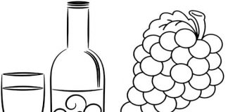 coloring page flag of Hungary with wine