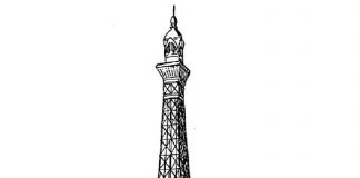 fransk Eiffeltårn til udskrivning, som kan farvelægges