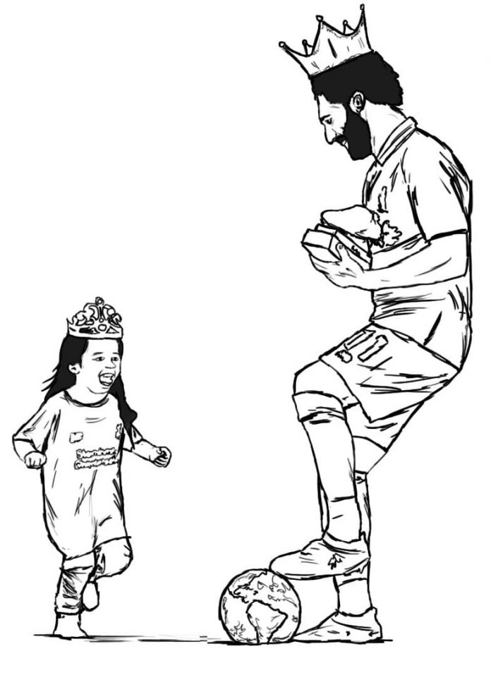 kolorowanka gra w piłkę z córką do druku
