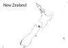 Färgblad Nya Zeeland gränser - utskrivbar landkarta