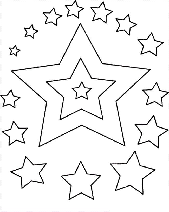 Omaľovánky veľa hviezd na obrázku