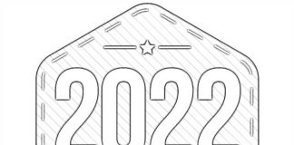 coloring page happynew year 2022