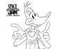 kolorowanka kaczor Daffy w stroju koszykarskim - kosmiczny mecz - Space Jam