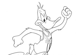 coloring page daffy duck runs