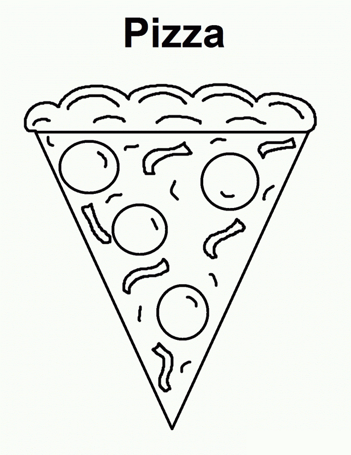 kinyomtatható színező lap finom pizzáról