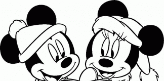 Libro para colorear Mickey Mouse y Mini cantan canciones de Navidad