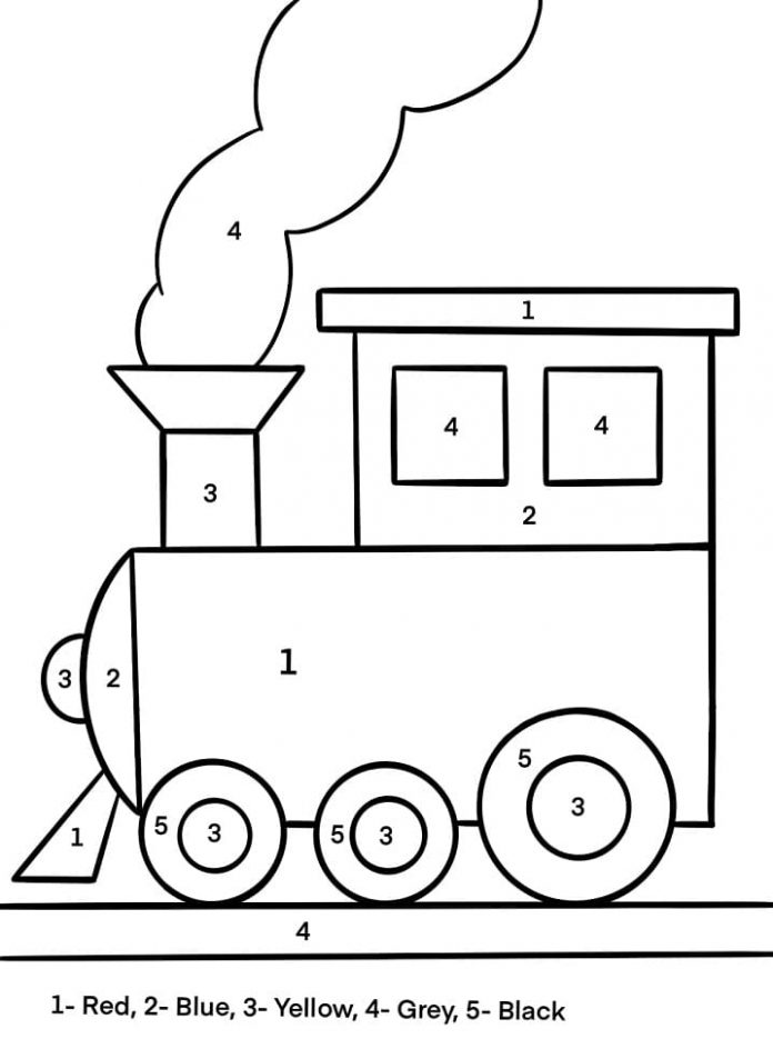 coloring book colors by instructions train
