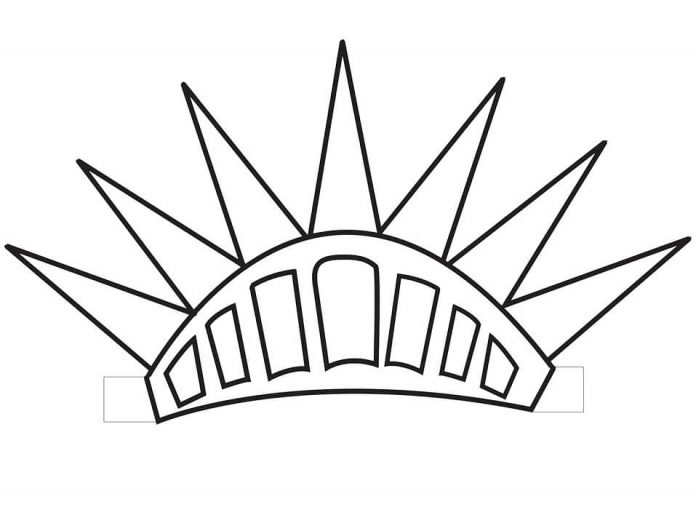 coloring page crown of the statue of liberty