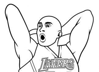 A coloring book of the basketball player with the number 24 of the NBA Lakers