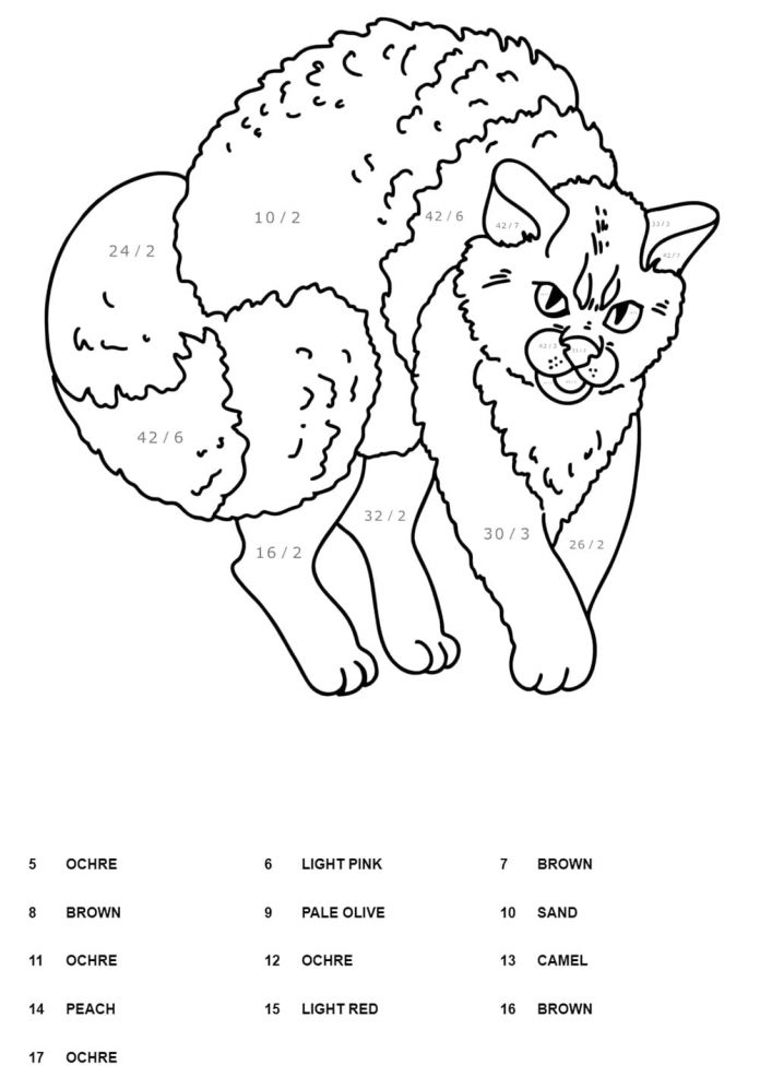 Färgläggning av katt i färg instruktioner