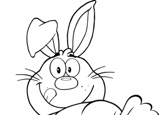 coloring page rabbit holding a carrot