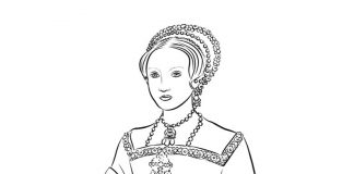 tulostettava kuningatar Elisabet värityskirja