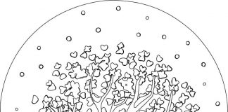 Printable snowball with tree coloring book