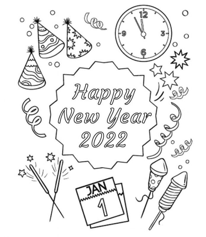 pagina da colorare alloro per il nuovo anno