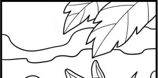 Kawaii fox on a log coloring page