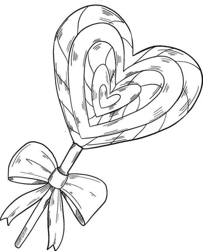 Printable bow lollipop coloring book for girls