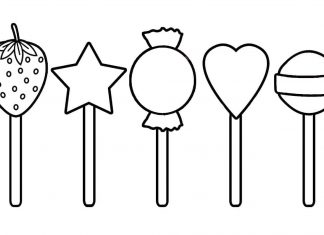 Printable lollipops on a stick coloring book