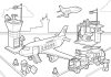 página colorida aeroporto em lego duplo