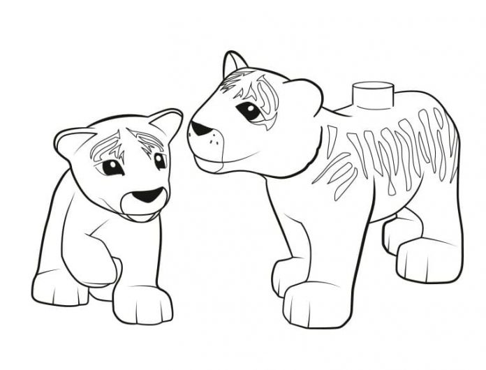 livre de coloriage des lions en lego duplo