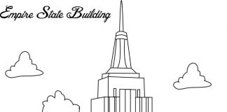 Coloring page of the picturesque Empire State Building