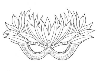 Coloring book mask for the last day of carnival