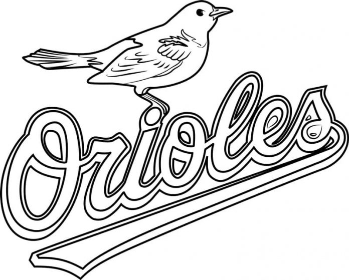 Printable coloring book Ozioles sign with sparrow