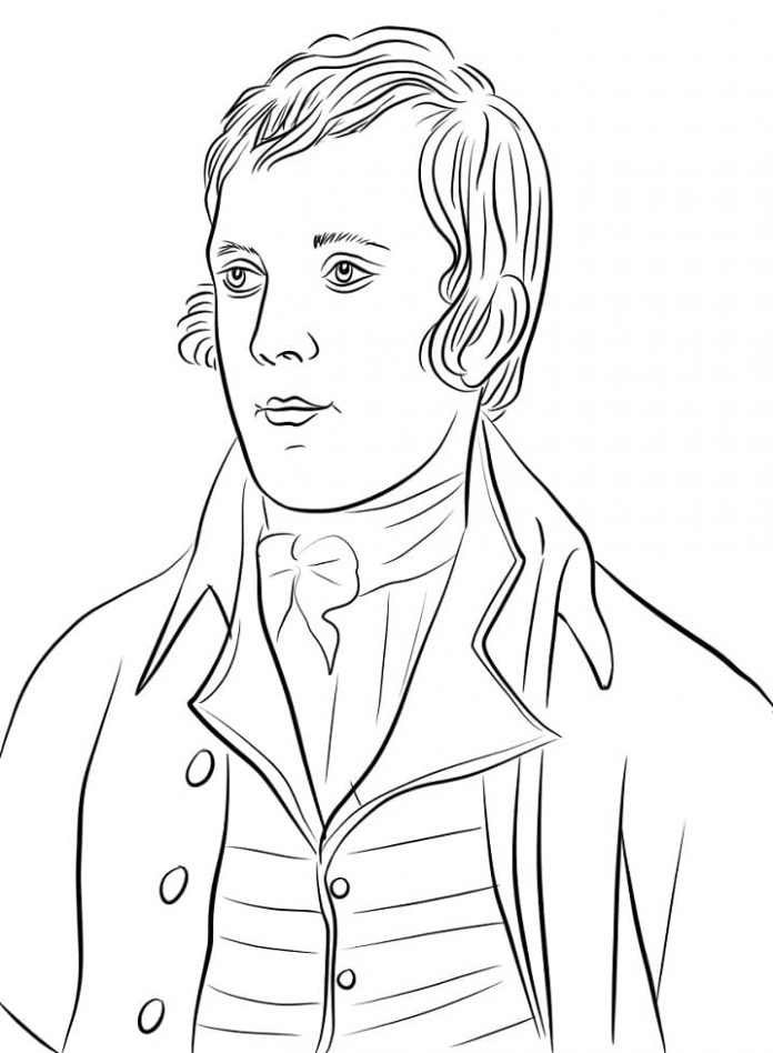 coloring page national Scottish poet