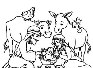målarbok Jesus frälsaren föddes