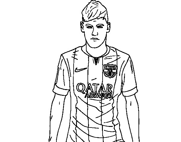 coloring page of neymar in player's outfit
