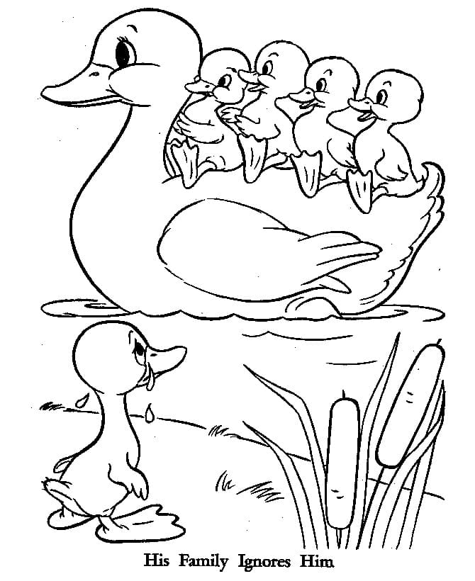 Coloring book spurned ugly duckling