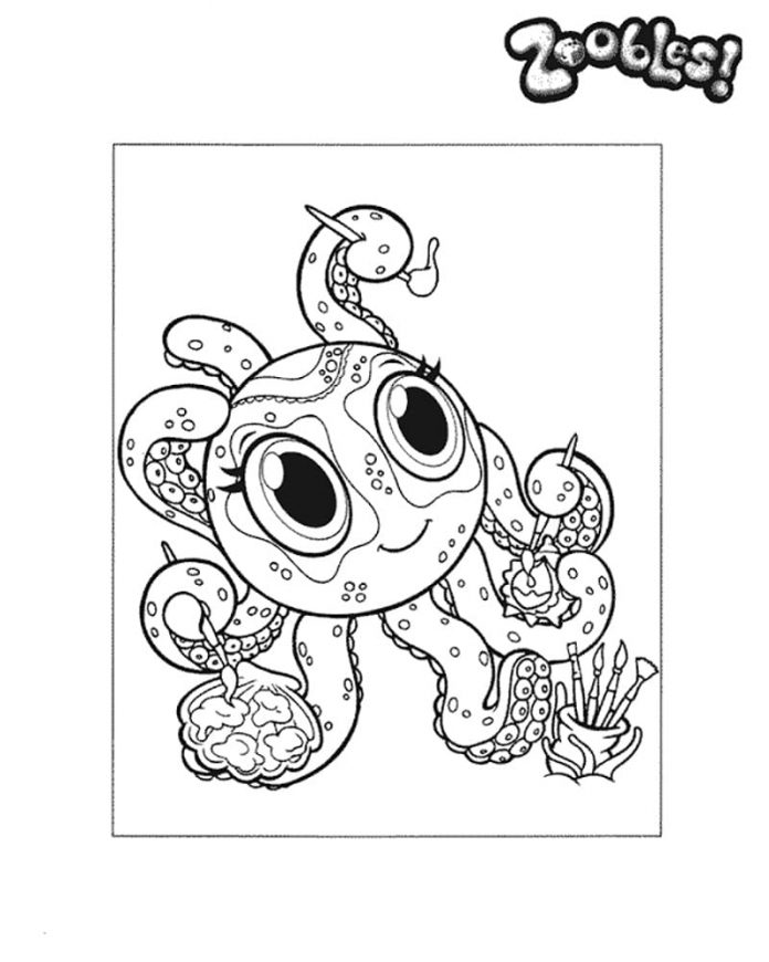 vyfarbovanie postavy chobotnice štetcami