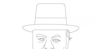 libro para colorear del señor churchill con sombrero