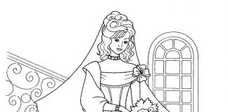 Printable coloring book of the beautiful bride and groom