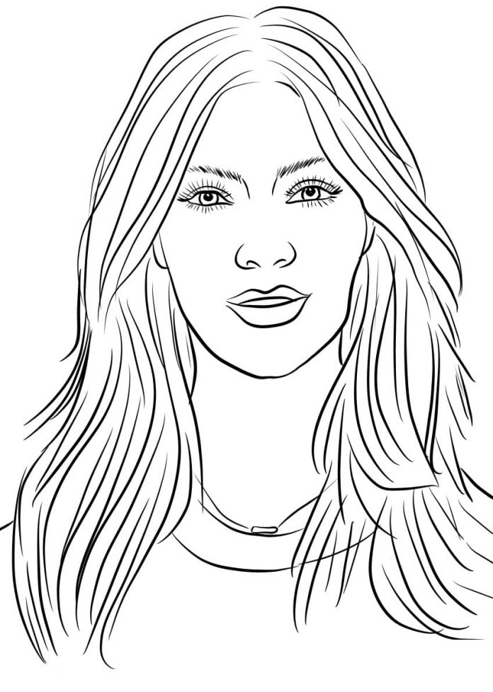 coloring book of a beautiful woman to color
