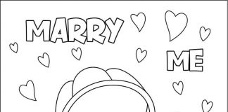coloring book engagement ring - for girls printable