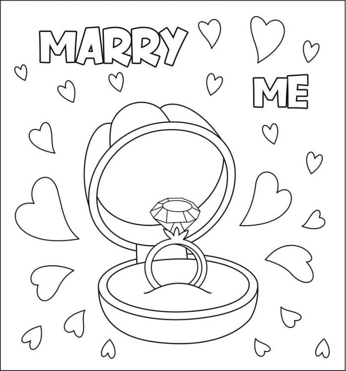 livre à colorier bague de fiançailles - pour filles à imprimer