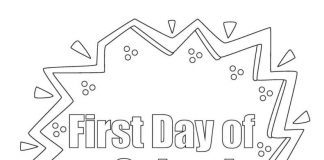 coloring page first day of school