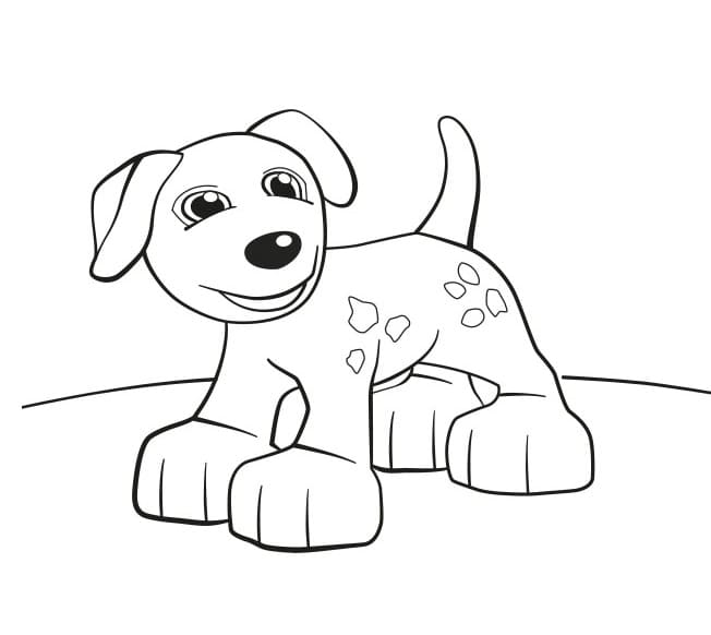 página para colorear perro en lego duplo