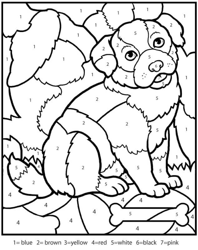 coloring book dog with a bone