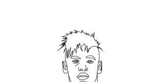 Coloring page of a football player in a sports jersey