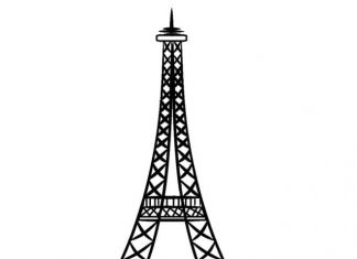 Printable coloring book of balls under the Eiffel Tower