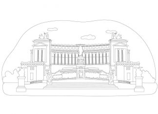 coloring page Venetian square in Rome