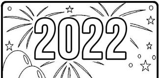 coloring book New Year poster