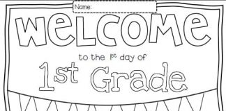 poster à colorier du premier jour d'école des amis