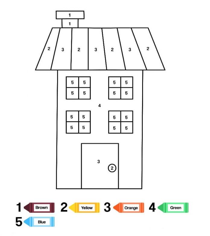 pintura de chapa colorida por números edifício de apartamentos